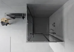 Paroi De Douche|Mexen Rio cabine de douche carrée 80 x 80 cm, graphite, chrome - 860-080-080-01-40