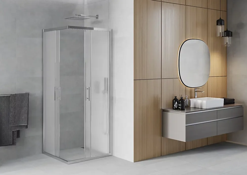 Paroi De Douche|Mexen Rio cabine de douche carrée 80 x 80 cm, givrée, chrome - 860-080-080-01-30