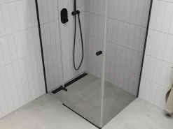 Paroi De Douche|Mexen Roma cabine de douche pivotante 100 x 80 cm, transparent, noire - 854-100-080-70-00
