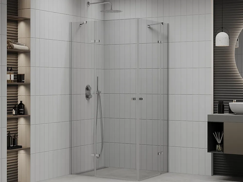 Mexen Roma Duo cabine de douche pivotante 120 x 90 cm, transparent, chrome - 854-120-090-02-00
