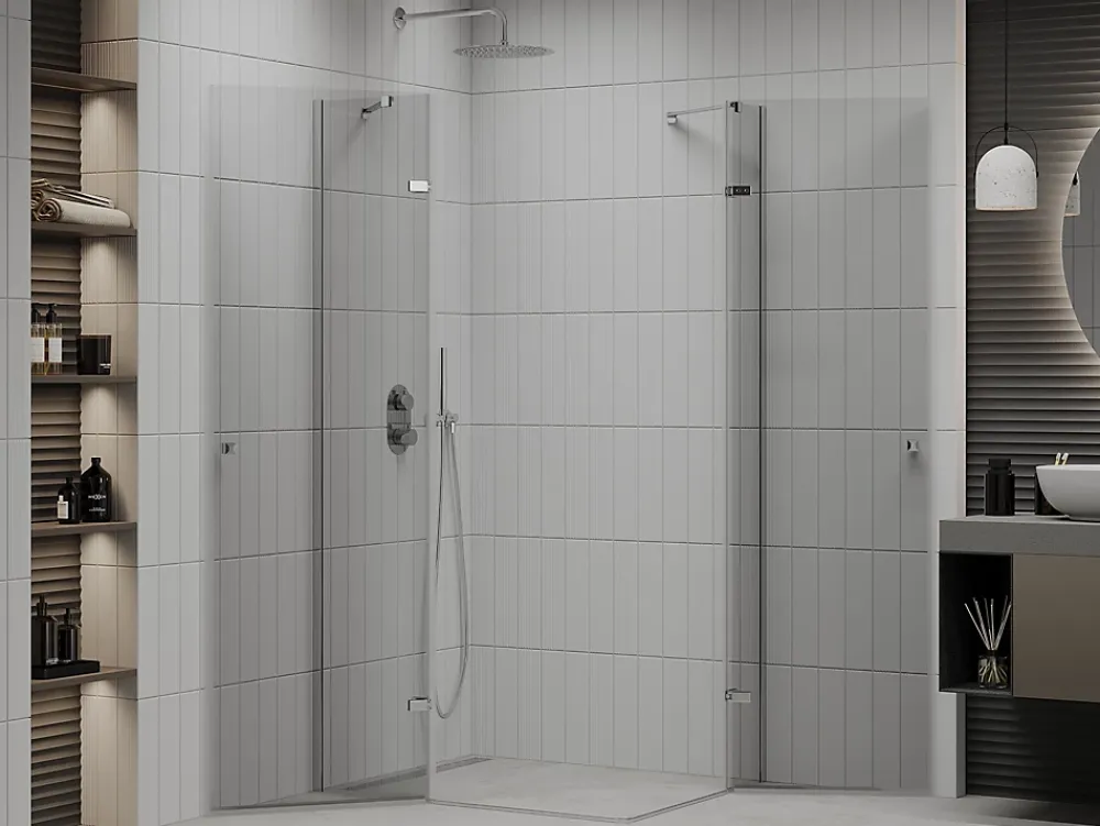 Mexen Roma Duo cabine de douche pivotante 120 x 90 cm, transparent, chrome - 854-120-090-02-00