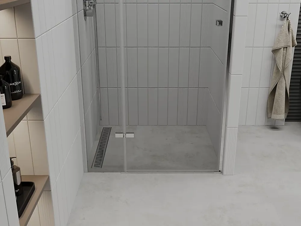 Porte De Douche|Mexen Roma porte de douche pivotante 95 cm, transparent, chrome - 854-095-000-01-00