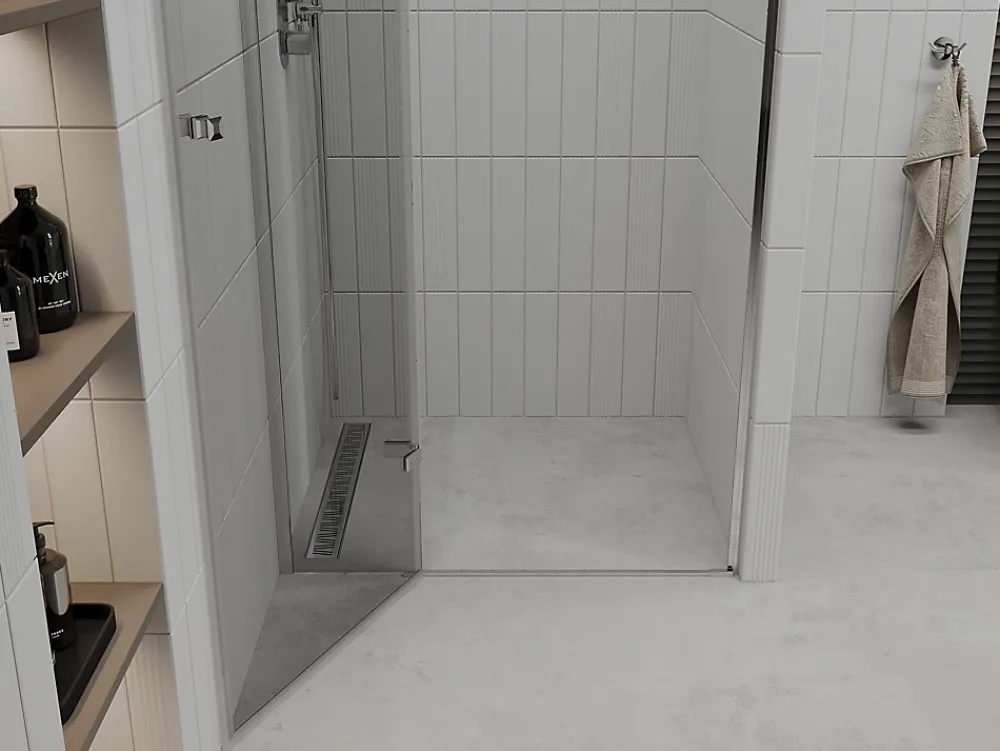 Porte De Douche|Mexen Roma porte de douche pivotante 95 cm, transparent, chrome - 854-095-000-01-00