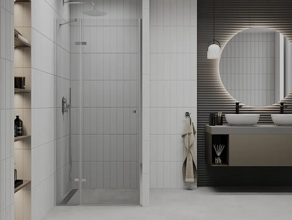 Porte De Douche|Mexen Roma porte de douche pivotante 85 cm, transparent, chrome - 854-085-000-01-00