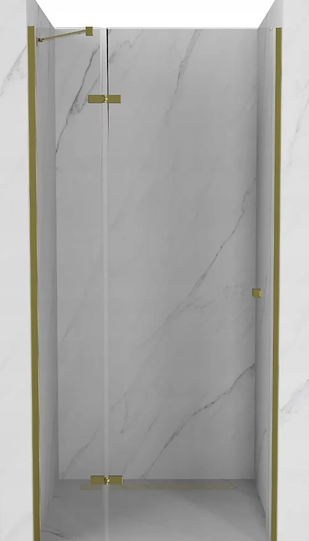 Porte De Douche|Mexen Roma porte de douche pivotante 120 cm, transparentes, dorées - 854-120-000-50-00