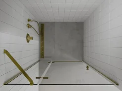 Porte De Douche|Mexen Roma porte de douche pivotante 120 cm, transparentes, dorées - 854-120-000-50-00