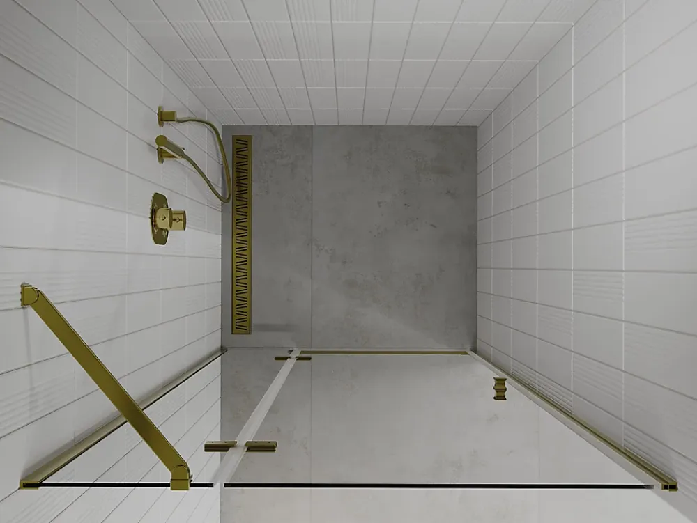 Porte De Douche|Mexen Roma porte de douche pivotante 120 cm, transparentes, dorées - 854-120-000-50-00