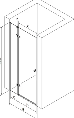 Porte De Douche|Mexen Roma porte de douche pivotante 120 cm, transparentes, dorées - 854-120-000-50-00