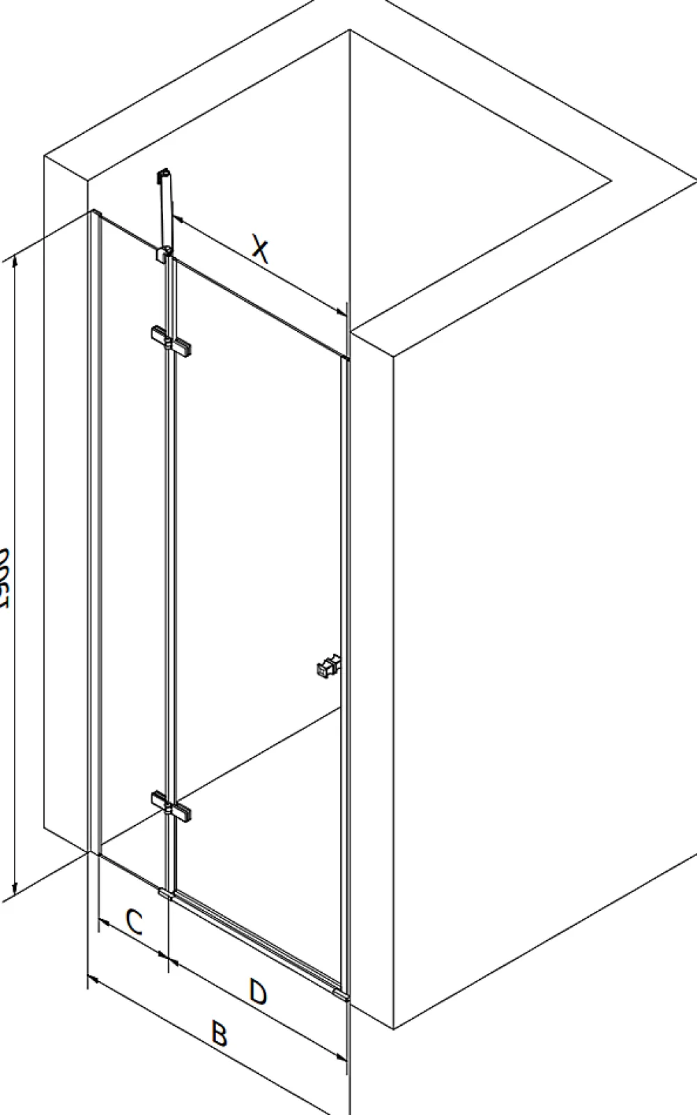 Porte De Douche|Mexen Roma porte de douche pivotante 120 cm, transparentes, dorées - 854-120-000-50-00