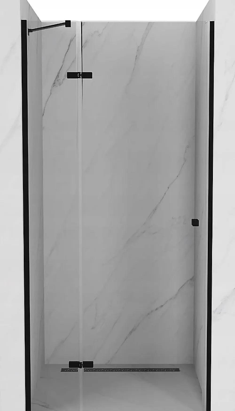 Porte De Douche|Mexen Roma porte de douche pivotante 110 cm, transparentes, noires - 854-110-000-70-00