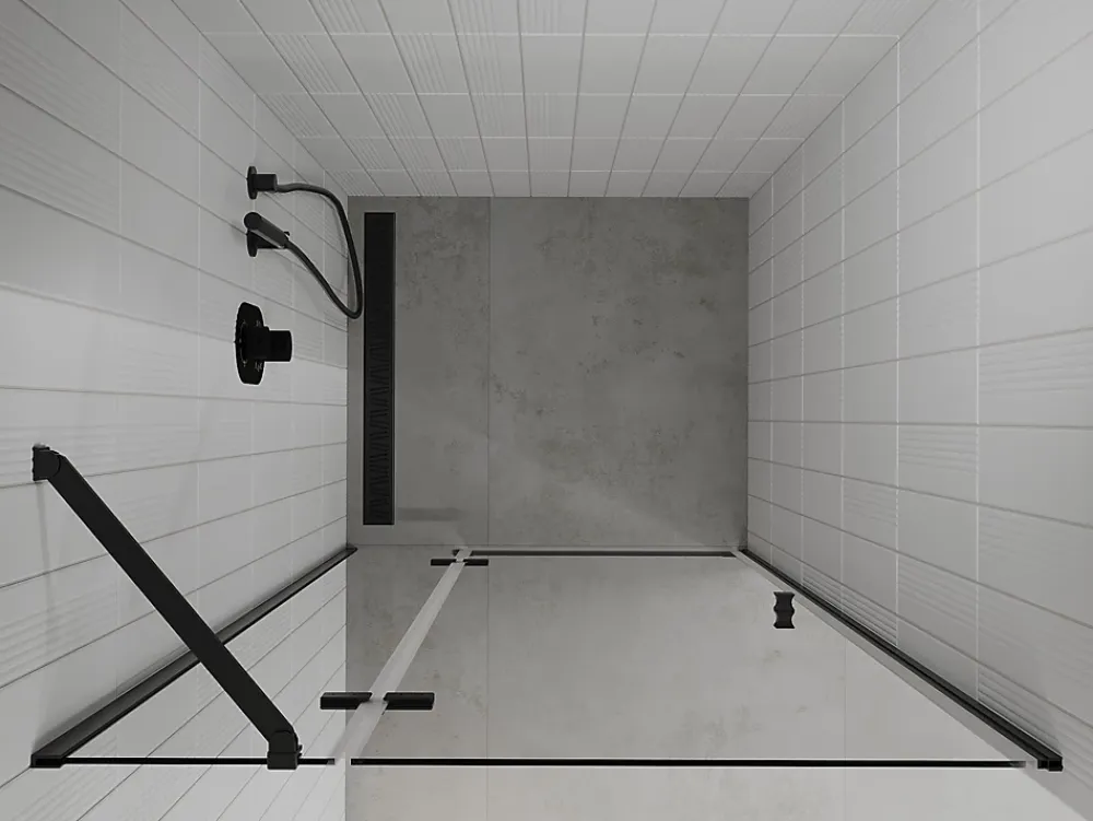 Porte De Douche|Mexen Roma porte de douche pivotante 110 cm, transparentes, noires - 854-110-000-70-00