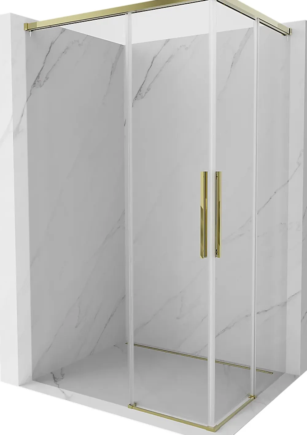 Paroi De Douche|Mexen Rox Duo cabine de douche coulissante 120 x 80 cm, transparent, or - 8C2D-120-080-50-00