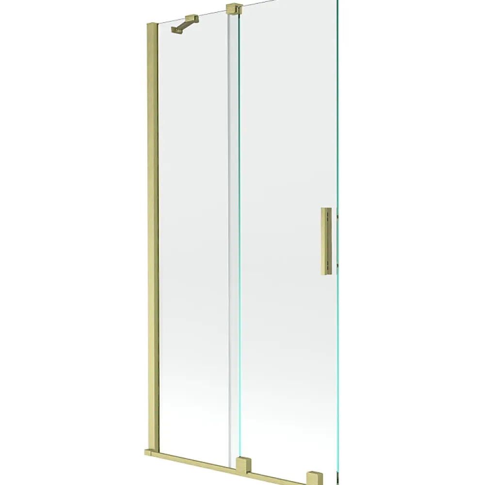 Paroi De Douche|Mexen Velar paroi de baignoire 2 volets coulissants 95 x 150 cm, transparent, doré brossé - 896-095-000-01-55