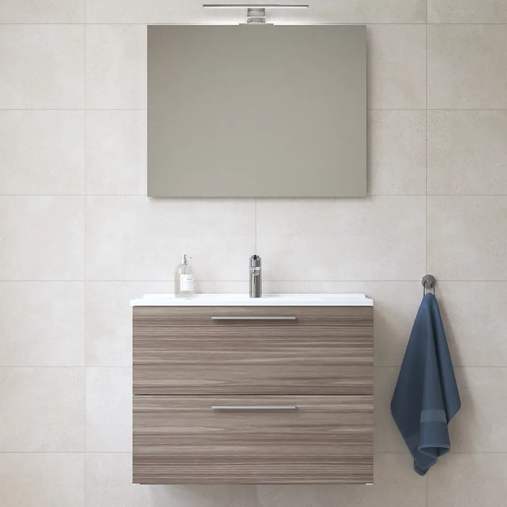 Vitra Mia ensemble meuble 79x61x39,5 cm avec miroir, lavabo et éclairage LED, Cordoba (MIASET80C)