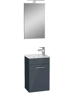 Vitra Mia ensemble meuble 39x61x28 cm avec miroir, lavabo et éclairage LED, Anthracite brillant (MIASET40A)