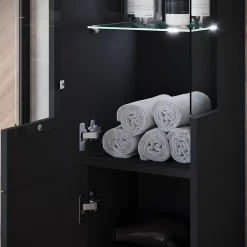 MINIO go for it , ensemble de meubles de salle de bain NIKITA noir, 4 pièces