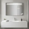 Et Design Miroir à bord poli 120x70H cm avec sablage frontal rétroéclairé led
