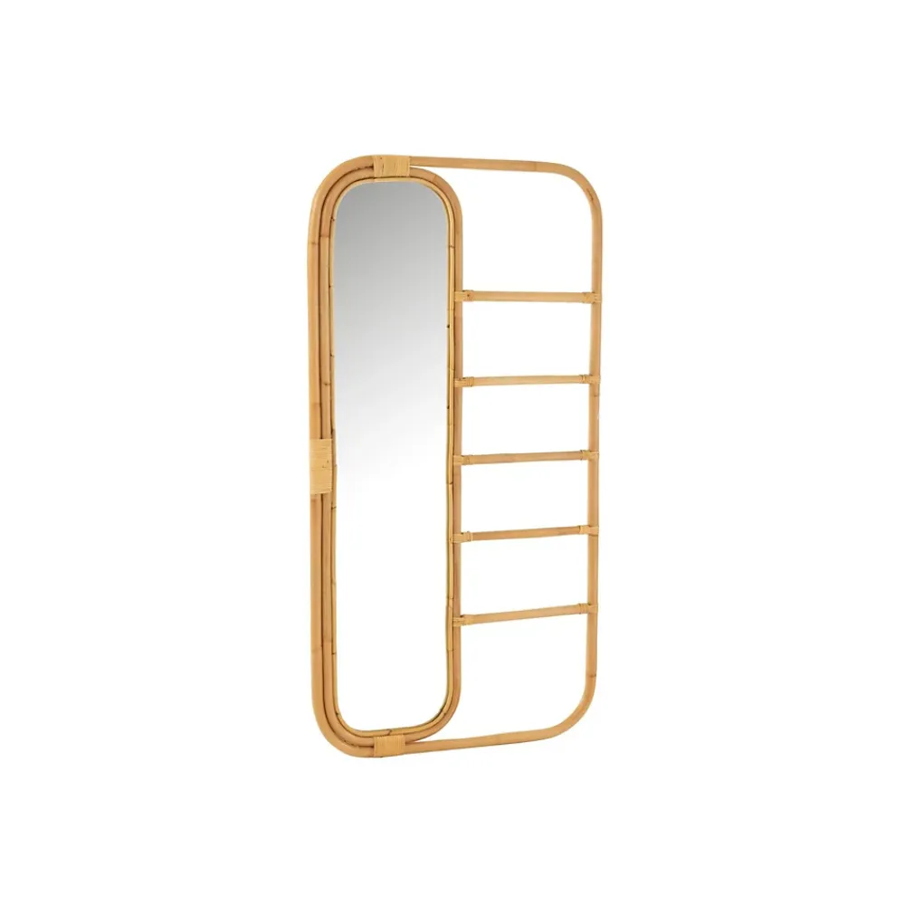 Hellin Miroir à poser avec échelle en rotin naturel - KRUGER