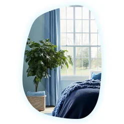 Miroir Lumineux|Tulup Miroir asymétrique led 49 x 34 cm design lumière froide