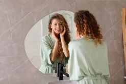Tulup Miroir asymétrique suspendu 58 x 58 mural 1 pièce