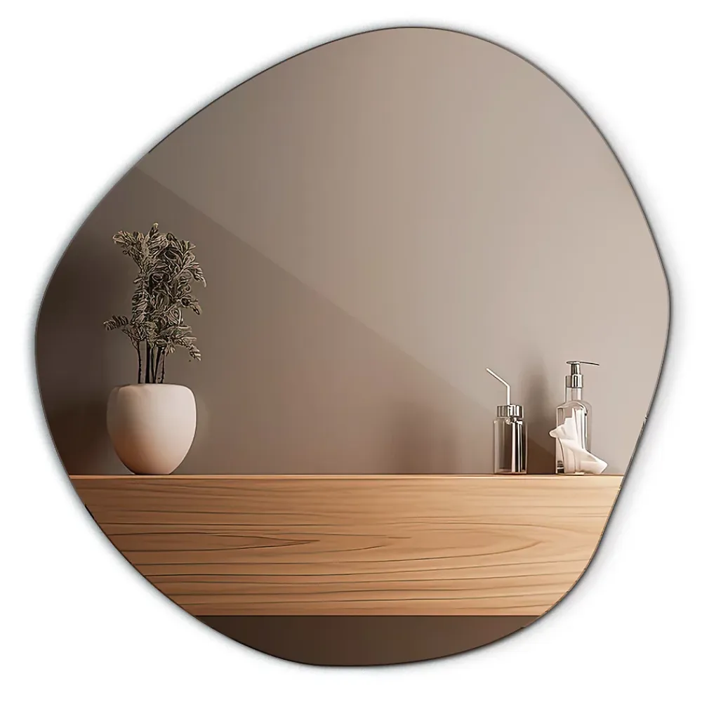 Tulup Miroir asymétrique 77 x 77 pour chambre 1 pièce