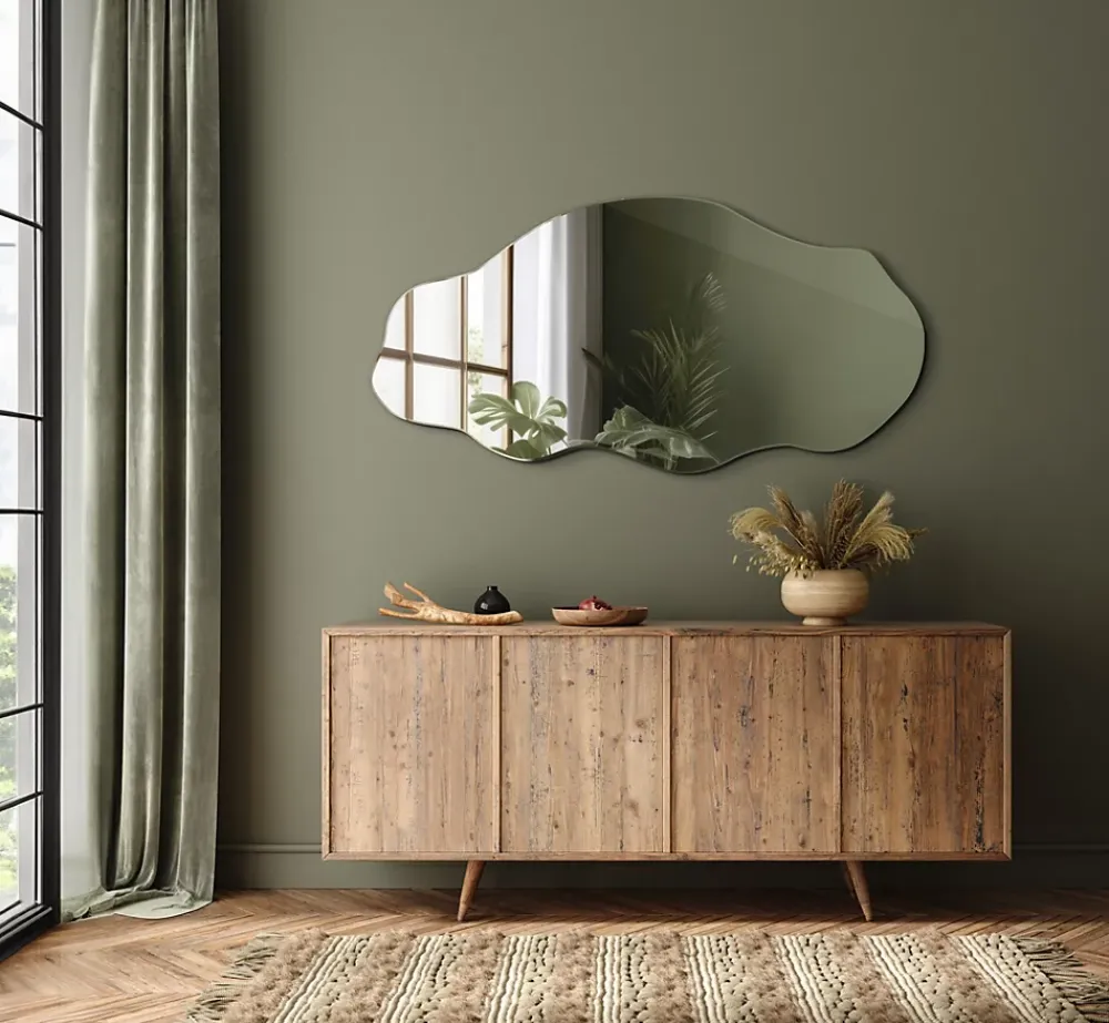 Miroir Simple|Tulup Miroir asymétrique 50 x 100 moderne 1 pièce
