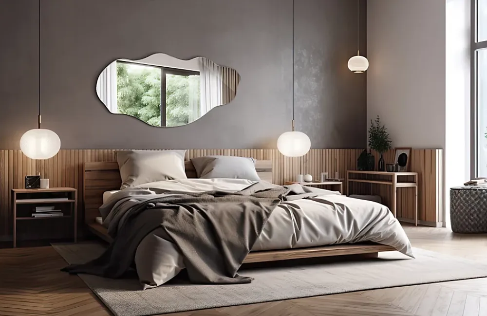 Miroir Simple|Tulup Miroir asymétrique 50 x 100 moderne 1 pièce