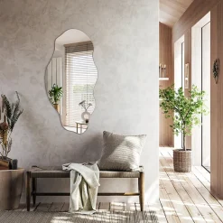 Tulup Miroir asymétrique 45 x 90 pour salle de bain 1 pièce