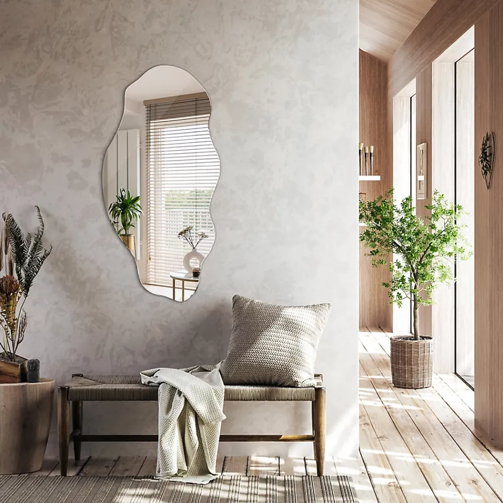 Tulup Miroir asymétrique 45 x 90 pour salle de bain 1 pièce