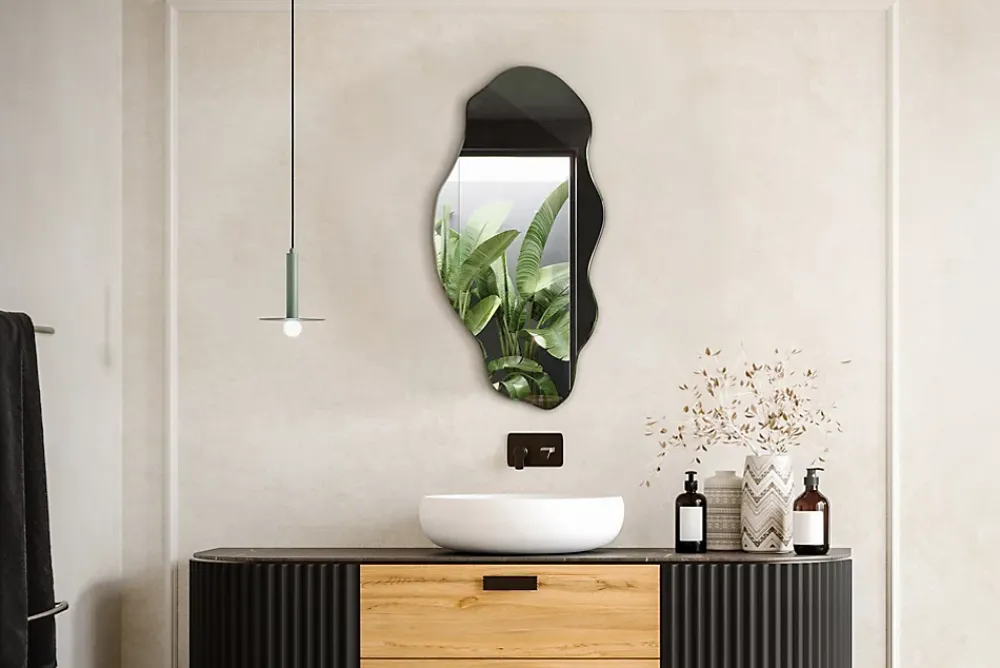 Tulup Miroir asymétrique 45 x 90 pour salle de bain 1 pièce