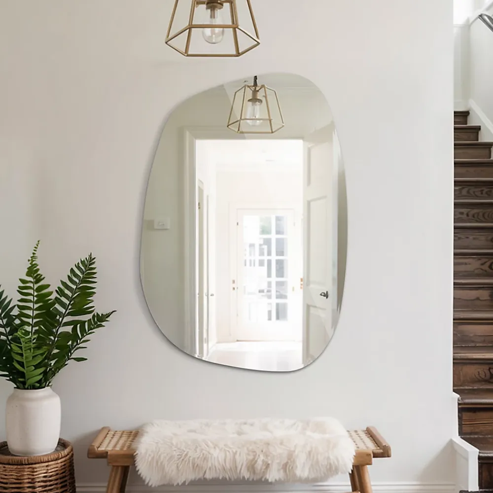 Miroir Simple|Tulup Miroir asymétrique 49 x 34 cm décoratif pour salon