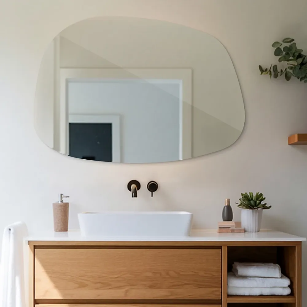 Miroir Simple|Tulup Miroir asymétrique 49 x 34 cm décoratif pour salon