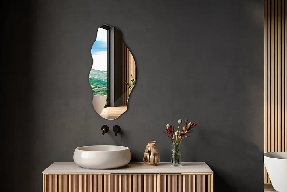 Tulup Miroir asymétrique 40 x 80 pour maquillage 1 pièce