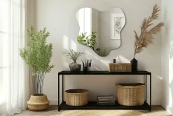 Miroir Simple|Tulup Miroir asymétrique 58 x 58 cm haut de gamme, parfait pour salon et dressing