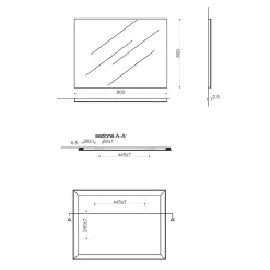 Kiamami Valentina Miroir Avec Bordure À Bord Lisse 60X80 Réversible