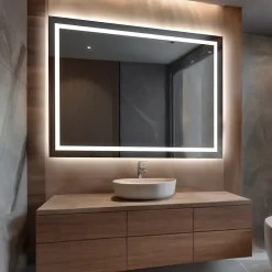 Artforma Miroir avec LED Illumination Salle de Bain - Bella, 70x70 cm, Miroir Mural Avec Éclairage, Blanc Froid 7000K