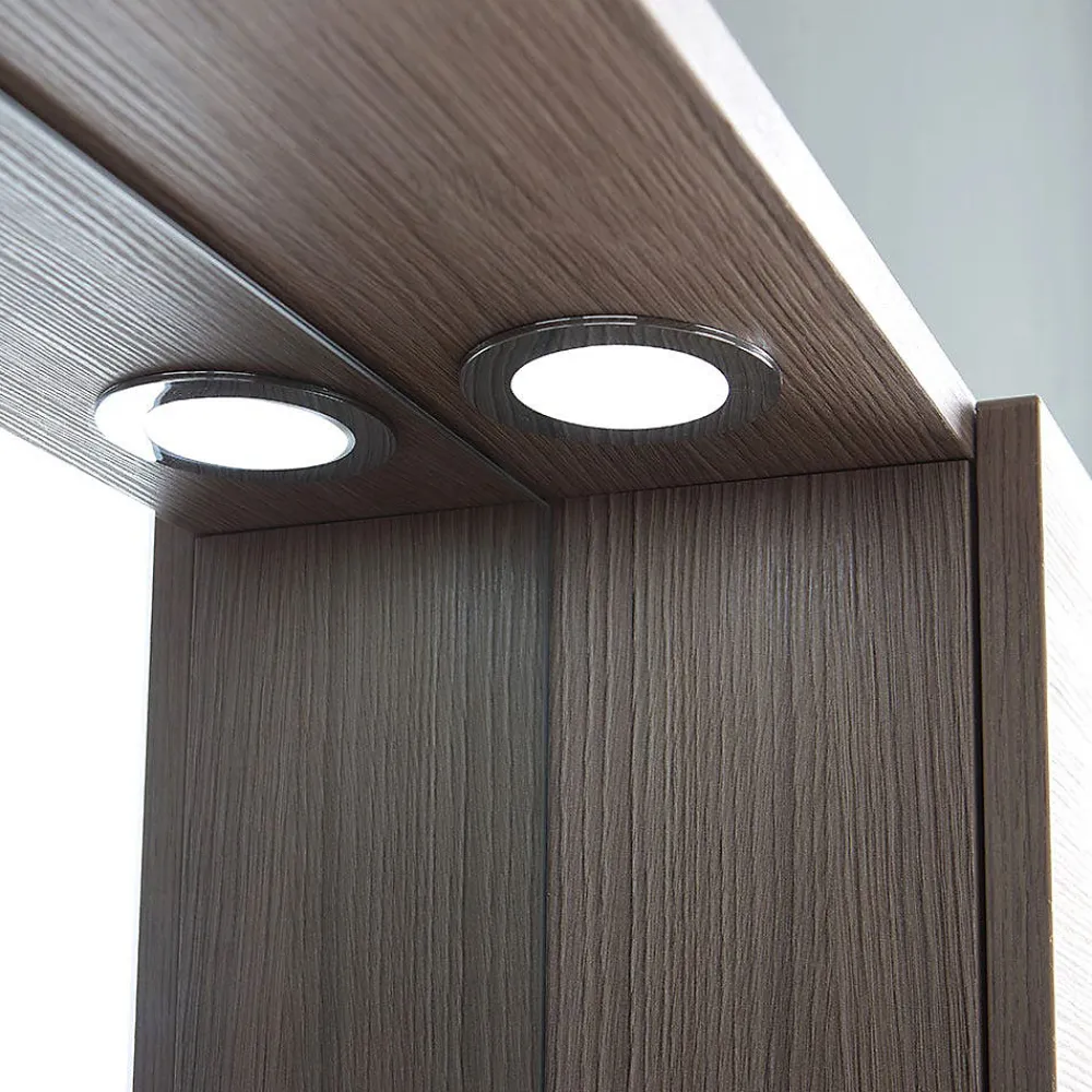 Kiamami Valentina Miroir Avec Rangement Latéral Droit En Chêne Fumé Effet Bois