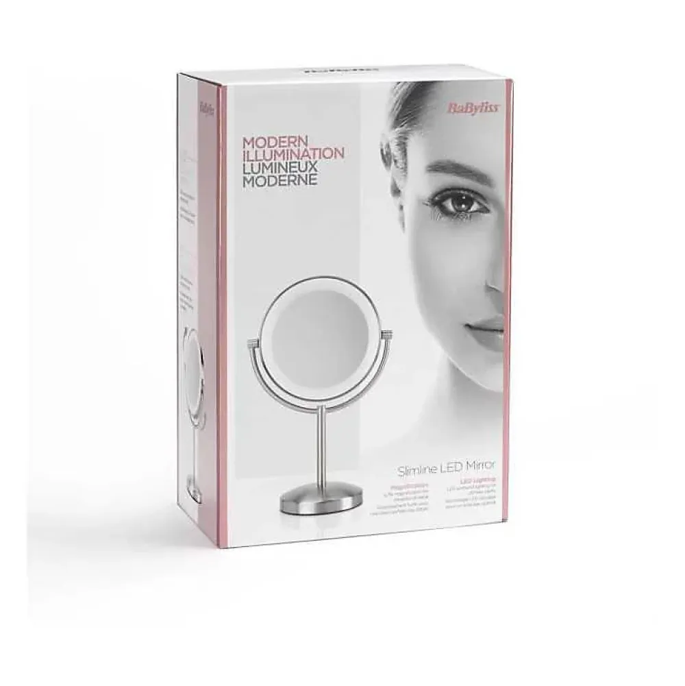 Babyliss Miroir 9437E slimline sur socle 1x/8x finition nickel