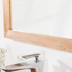 Wanda Collection Miroir carré en teck massif 70 cm