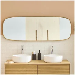 Mob-In Miroir chêne rectangulaire 50x140cm FLOKI