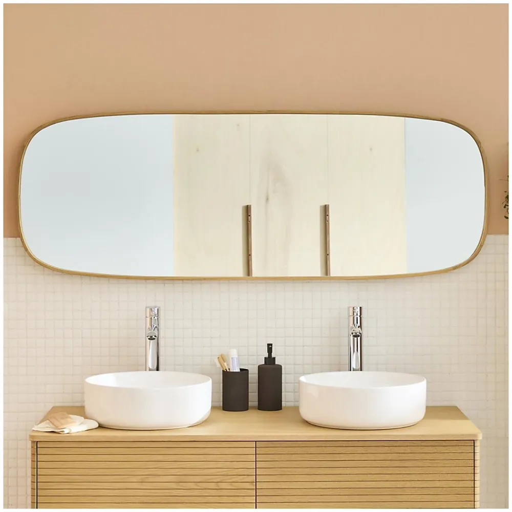 Mob-In Miroir chêne rectangulaire 50x140cm FLOKI