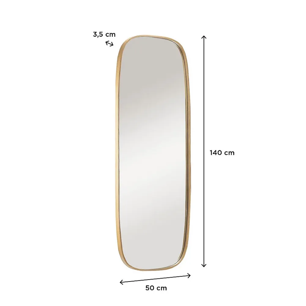Mob-In Miroir chêne rectangulaire 50x140cm FLOKI