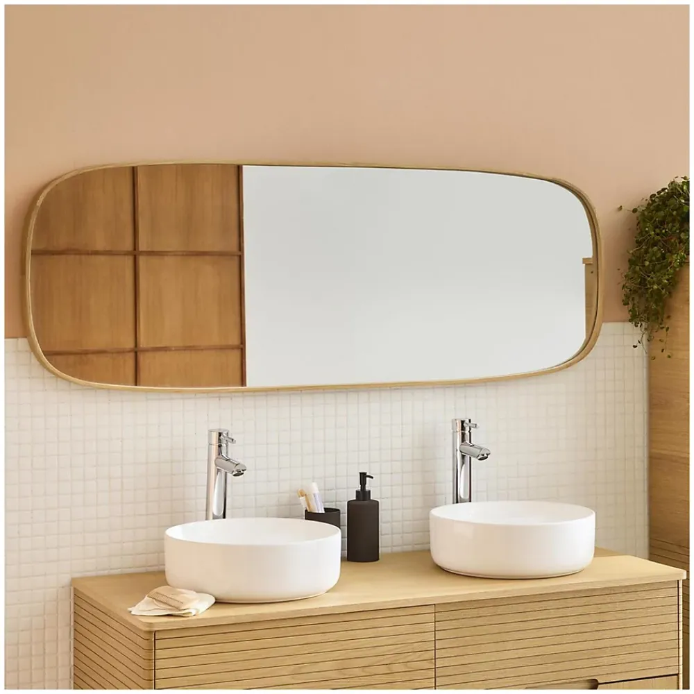 Mob-In Miroir chêne rectangulaire 50x140cm FLOKI