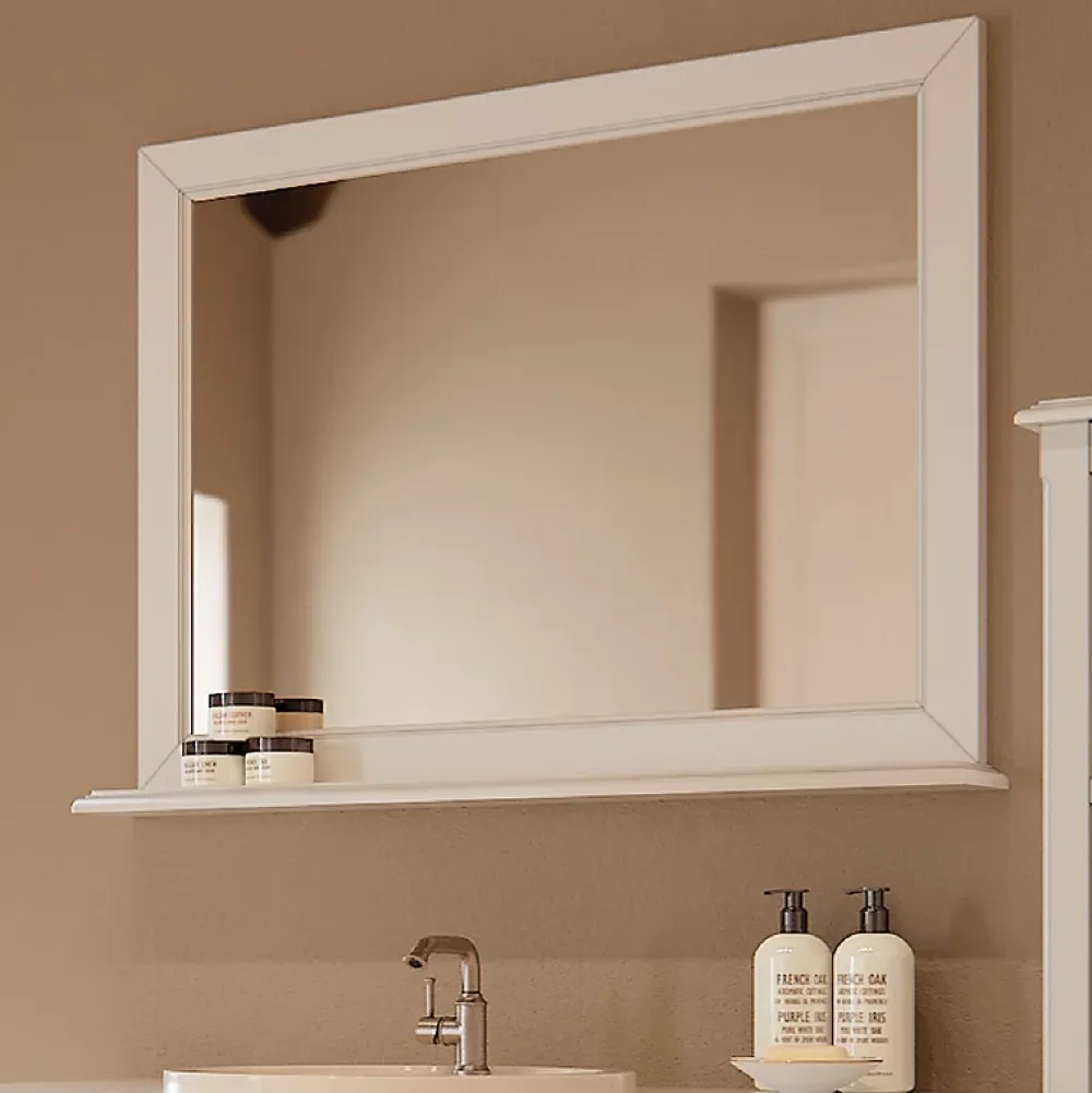 Byca Miroir 94cm blanc avec tablette - Boho