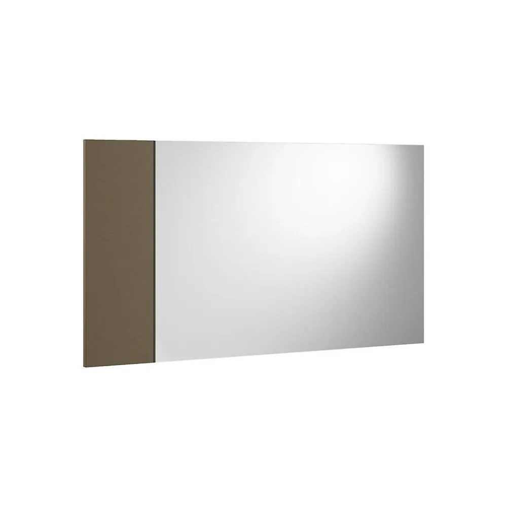 Dmora Miroir Coriando, Miroir d'entrée décoratif, Article d'ameublement mural avec profil latéral, 110x3h60 cm, Blanc et Marron