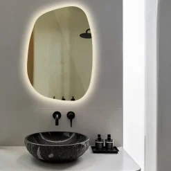 Wallfluent Miroir décoratif LED 49 x 34 cm design lumière chaude