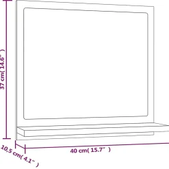 Miroir Simple|Helloshop26 Miroir de bain 40 x 10,5 bois beige