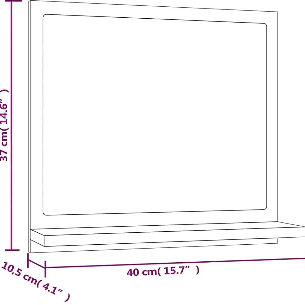 Miroir Simple|Helloshop26 Miroir de bain 40 x 10,5 bois beige