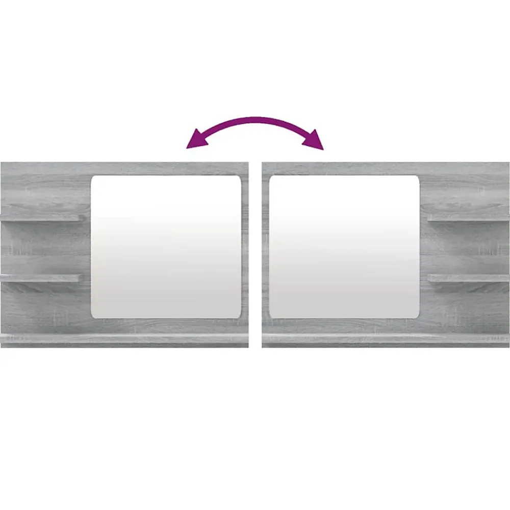 Helloshop26 Miroir de bain 60 x 10,5 bois gris