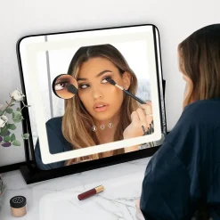 Miroir Grossissant Lumineux|Giantex Miroir de Maquillage LED avec Couleur et Luminosité Réglables Miroir de Détail 5X écran Tactile Inclus